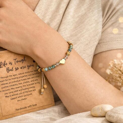 هدية حشو سلة عيد الفصح لسوارها العلاجي الملهم للنساء، احصل على الشفاء العاجل، حشو بيض عيد الفصح أساسيات عيد الميلاد المعمودية وعيد الميلاد والفراولة والكوارتز واليشب الفيروزي وأم مع رسالة in Kuwait