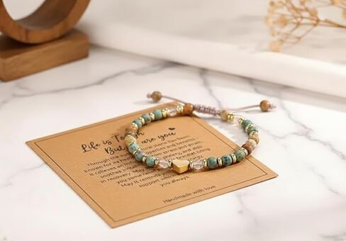 هدية حشو سلة عيد الفصح لسوارها العلاجي الملهم للنساء، احصل على الشفاء العاجل، حشو بيض عيد الفصح أساسيات عيد الميلاد المعمودية وعيد الميلاد والفراولة والكوارتز واليشب الفيروزي وأم مع رسالة in Kuwait