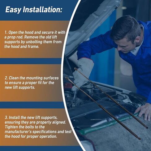 قطعتان من غطاء المحرك الأمامي يدعم مخمدات دعامات زنبركات الغاز للصدمات المتوافقة مع غطاء محرك السيارة سيدان 4 أبواب 2007-2012 لكزس ES350، يستبدل OE# 534400W131، SG129034، 534500W101، 534400W130 in Kuwait