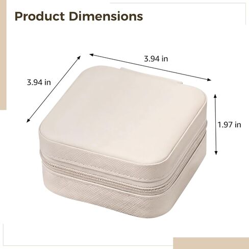 6 قطع من صناديق المجوهرات لوصيفات العروس، مقاس 3.9 × 3.9 × 2 بوصة، حقيبة مجوهرات للسفر مصنوعة من جلد البولي يوريثان الأبيض، منظم تخزين المجوهرات بسحاب للنساء، حامل قلادة على شكل حلقة مدمجة in Kuwait