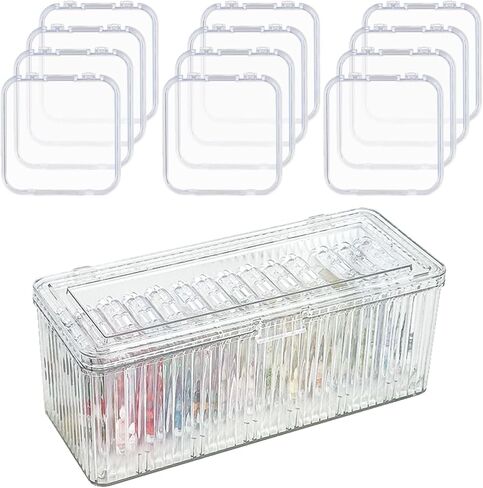 Clear Jewelry Organizer Box, Plastic Jewelry Organizer Holder with 14 Pcs 3 Inch Portable Jewelry Cases, Travel Jewelry Storage for Earrings Rings Necklaces Brooch in Saudi Arabia