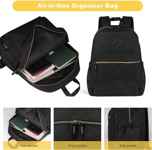 Black Backpack for School Teens Boys Girls, Lightweight Casual Backpacks for Men and Women, Classic Basic Water Resistant Casual Daypack, 15.6 Inch Laptop Bookbag for College High School Work Travel in Saudi Arabia