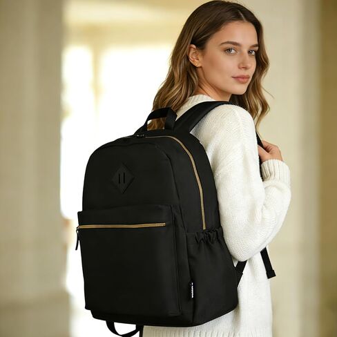 Black Backpack for School Teens Boys Girls, Lightweight Casual Backpacks for Men and Women, Classic Basic Water Resistant Casual Daypack, 15.6 Inch Laptop Bookbag for College High School Work Travel in Saudi Arabia