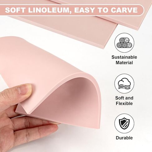 مجموعة Linocut لصناعة الطباعة، مجموعة أدوات Linocut مكونة من 39 قطعة مع 5 أحبار وقوالب ملونة، مجموعة أدوات صناعة الطباعة الفنية ومستلزمات الحرف اليدوية للمبتدئين in Kuwait