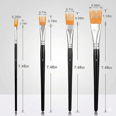 4pcs Paint Brush Comb Set for Acrylic Painting – Professional Grainer Rake Brushes for Texture, Fur, Grass & Hair – Soft Nylon Flat Bristles Art Supplies for Oil, Watercolor & DIY Crafts in Saudi Arabia