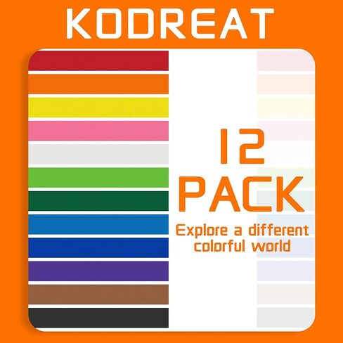 12 لفة شريط لاصق ملون للرسامين للفنون والحرف اليدوية ووضع العلامات على اللوحات البيضاء الممتعة للفصول الدراسية وإدارة الكابلات جيدة للمشروعات الإبداعية 2/3 بوصة × 13 ياردة in Kuwait