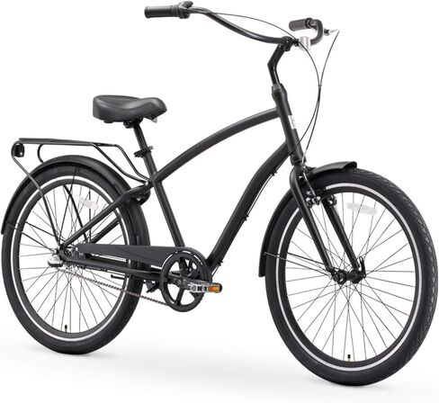 دراجة Sixreezero EVRYjourney للرجال من Steel Beach Cruiser، دراجة هجينة، عجلات 26 بوصة، خيارات سرعة متعددة وخيارات ألوان in Kuwait