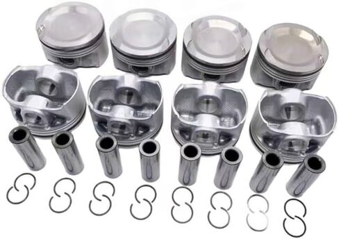 Piston And Rings Set 8Pcs N63B44C Engine 11258600381 Compatible With 750i 550i M550i X5 X7 50i 4.4L in Saudi Arabia