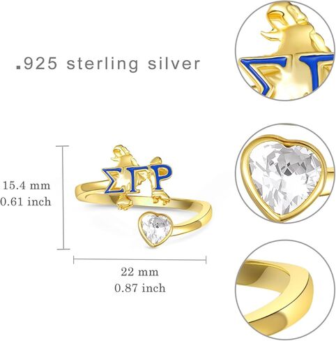 925 Sterling Silver SGRho Sorority Ring – Meaningful SGRho Gifts for Sorority Sisters Women in Kuwait