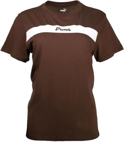PUMA Womens Upfront Line Crew Neck Short Sleeve Casual Tops Casual - Brown in Saudi Arabia