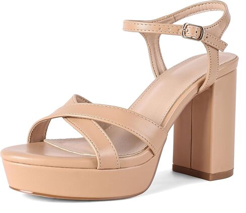 Erocalli Block Heels for Women Open Toe High Chunky Adjustable Platform - Womens Sandals, Summer, Cute, Ankle Strap Wedding Comfortable Shoes in Kuwait