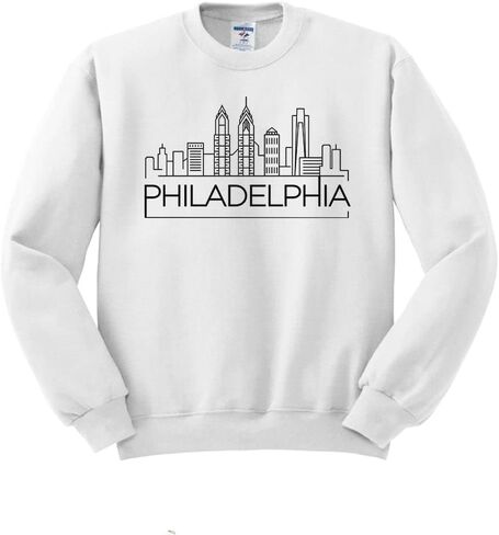 TeesAndTankYou Skyline Philadelphia Pennsylvania Travel Sweatshirt Unisex in Saudi Arabia