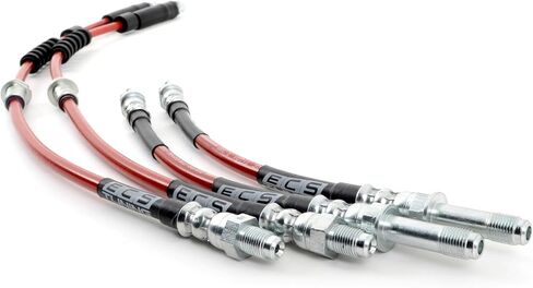 ECS Exact-Fit Stainless Steel Brake Lines - Front and Rear Kit Compatible with BMW F22, F23, F30, F31, F32, F33, F34, F36 Models in Saudi Arabia