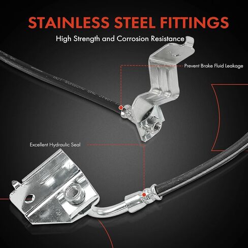 A-Premium Rear Passenger Side Brake Hydraulic Hose Compatible with Select Hyundai, Kia Models - Accent 2018-2022, Rio 2018-2023 - Replace# 58738H8000 in Saudi Arabia