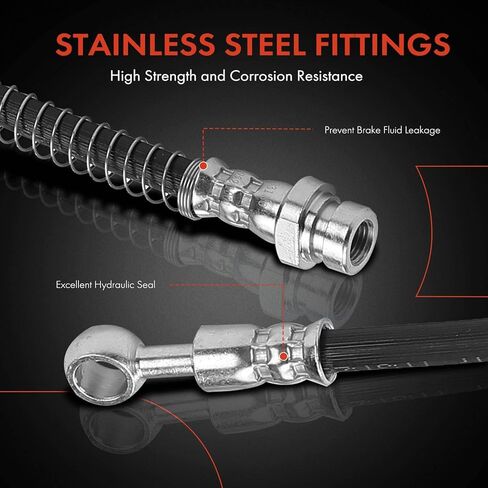 A-Premium Front Brake Hydraulic Hose Compatible with Select Dodge, Chrysler, Eagle and Mitsubishi Models - Sebring 1995-2000, Avenger 1995-2000, Talon 1995-1998, Eclipse 1995-1999, Galant 1994-1998 in Saudi Arabia