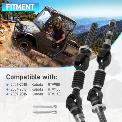 Left Right Rear Axles Set Compatible with 2004-2008 Kubota RTV900, 2007-2013 Kubota RTV1100, 2009-2016 Kubota RTV1140, Rear Shaft Replaces# K7711-12334 K7711-12330 in Kuwait