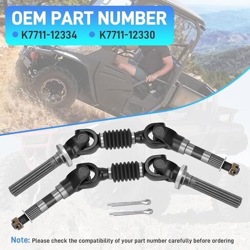 Left Right Rear Axles Set Compatible with 2004-2008 Kubota RTV900, 2007-2013 Kubota RTV1100, 2009-2016 Kubota RTV1140, Rear Shaft Replaces# K7711-12334 K7711-12330 in Kuwait