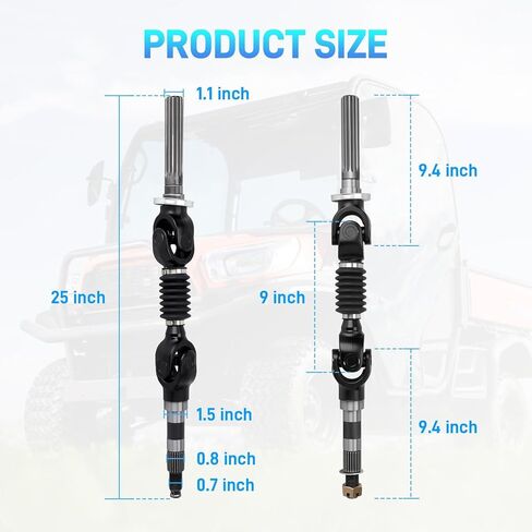 Left Right Rear Axles Set Compatible with 2004-2008 Kubota RTV900, 2007-2013 Kubota RTV1100, 2009-2016 Kubota RTV1140, Rear Shaft Replaces# K7711-12334 K7711-12330 in Kuwait