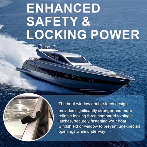 Boat Windshield Double Latch - Nylon Window Latch for Boats Windshield Fastener Replacement | Window Tilt Latch for Boat Windshield Support & RV Emergency Exit Window-2 Sets in Kuwait