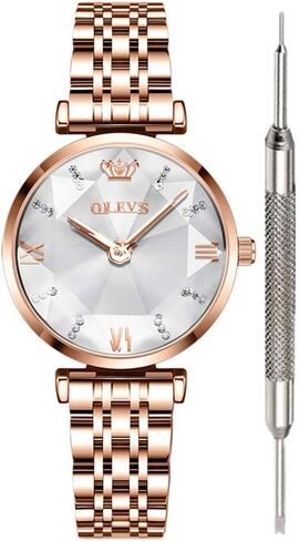OLEVS Prismatic Diamond Watch Fashion Luxury Watches for Women Fine Classy Steel Analog Quartz Watch in Saudi Arabia