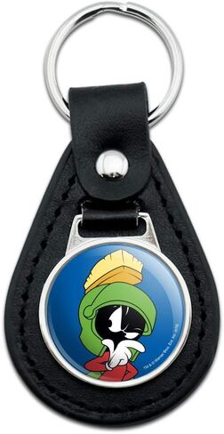 GRAPHICS & MORE Black Leather Looney Tunes Marvin The Martian Keychain in Saudi Arabia