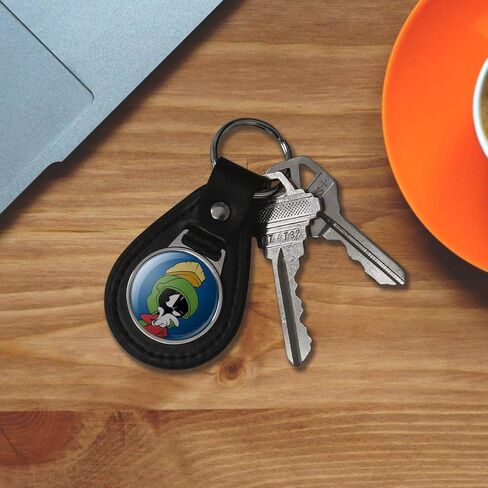 GRAPHICS & MORE Black Leather Looney Tunes Marvin The Martian Keychain in Saudi Arabia