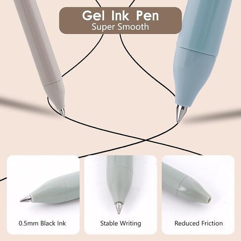 Gel Pens,5 Pack 0.5mm Retractable Quick Dry,Black Ink Fine Point Rolling Ball Gel Pen,Smooth Writing High-End Series Cute Ballpoint for Journaling,Home School Office Supplies in Saudi Arabia