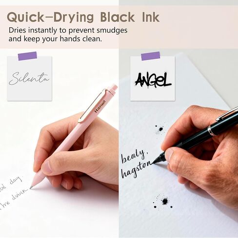 Gel Pens,5 Pack 0.5mm Retractable Quick Dry,Black Ink Fine Point Rolling Ball Gel Pen,Smooth Writing High-End Series Cute Ballpoint for Journaling,Home School Office Supplies in Saudi Arabia