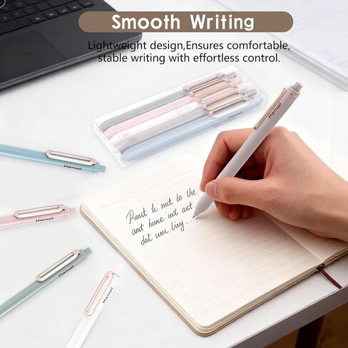 Gel Pens,5 Pack 0.5mm Retractable Quick Dry,Black Ink Fine Point Rolling Ball Gel Pen,Smooth Writing High-End Series Cute Ballpoint for Journaling,Home School Office Supplies in Saudi Arabia