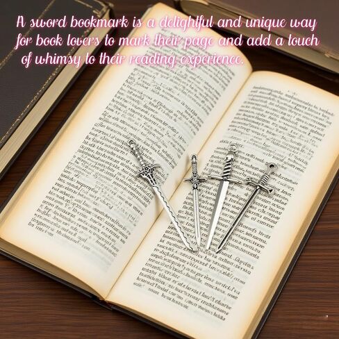 مجموعة من 20 قطعة من الإشارات المرجعية ذات السيف العتيق، مع ملحقات قراءة معدنية عتيقة بثلاثة ألوان، وحلي سيف صغيرة لسهام الكتب، وسحر الكتب، والقلادة، وسلسلة المفاتيح، والإشارات المرجعية الخيالية in Kuwait