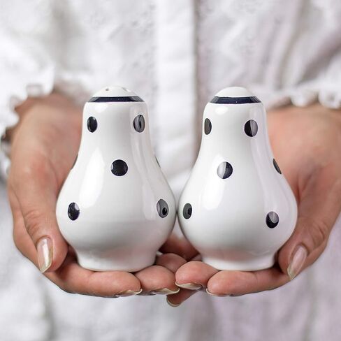 City to Cottage Ceramic Salt and Pepper Shakers Set, Salt Shaker, Salt and Pepper Set, Farmhouse Kitchen Counter Decor for Home Restaurants Wedding, Handcrafted Pistachio Green Polka Dot Spice Shakers in Saudi Arabia