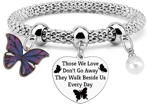 سوار التعاطف للنساء فراشة عاشق أساور تذكارية الفجيعة هدية لفقدان الذهاب بعيدا هدية لفقدان أمي أبي أخت صديق ذكرى تعزية عيد الميلاد عيد الأم تمتد المجوهرات in Kuwait