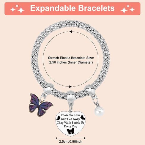 سوار التعاطف للنساء فراشة عاشق أساور تذكارية الفجيعة هدية لفقدان الذهاب بعيدا هدية لفقدان أمي أبي أخت صديق ذكرى تعزية عيد الميلاد عيد الأم تمتد المجوهرات in Kuwait