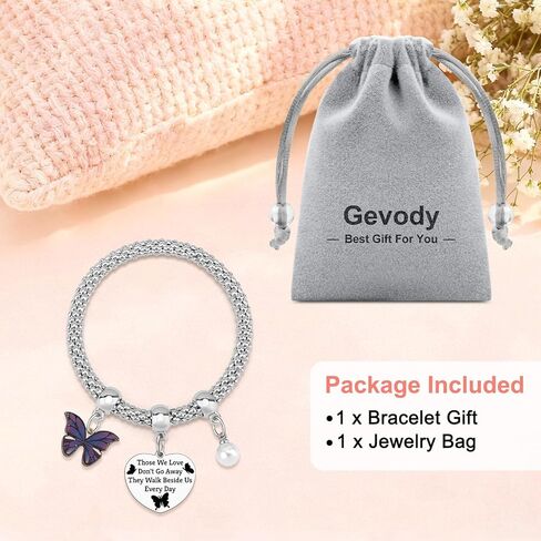 سوار التعاطف للنساء فراشة عاشق أساور تذكارية الفجيعة هدية لفقدان الذهاب بعيدا هدية لفقدان أمي أبي أخت صديق ذكرى تعزية عيد الميلاد عيد الأم تمتد المجوهرات in Kuwait