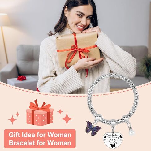 سوار التعاطف للنساء فراشة عاشق أساور تذكارية الفجيعة هدية لفقدان الذهاب بعيدا هدية لفقدان أمي أبي أخت صديق ذكرى تعزية عيد الميلاد عيد الأم تمتد المجوهرات in Kuwait