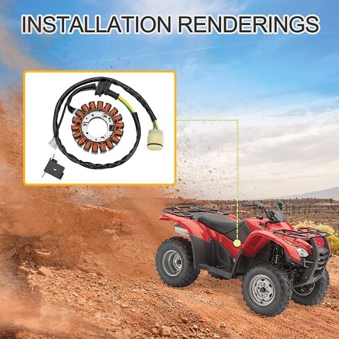 GOOFIT Motorcycle Magneto Stator Coil Replacement for TRX400 Rancher 400 AT GPScape 2004-2007 TRX400FA FourTrax 400 AT 2004-2007 31120-HN7-000 31120-HN7-003 in Saudi Arabia