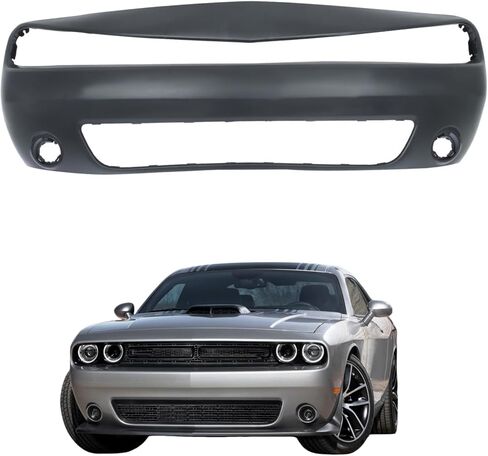 WFLNHB Plastic Front Bumper Cover with Fog Light Holes Primered Replacement for Challenger 2015-2023 68258730AB CH1000A20 in Saudi Arabia