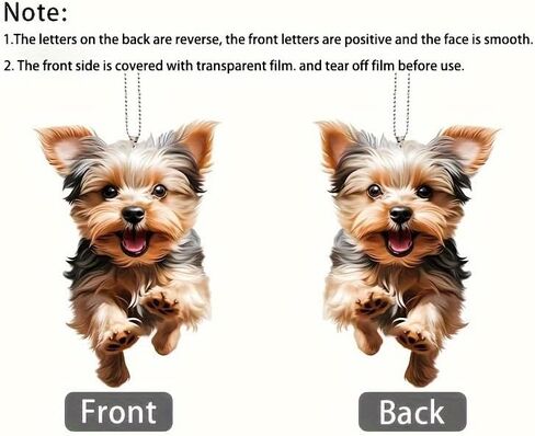 Running Yorkshire Terrier Acrylic Pendant - 2D Flat Car Mirror Charm & Keychain, Happy Dog Decor for Home & Festival Gifts - Pet Lovers’ Delight in Kuwait
