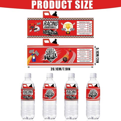 24 قطعة من ملصقات زجاجات المياه لعلب وقود سيارات السباق لتزيين حفلات السباق in Kuwait