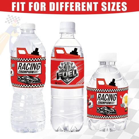 24 قطعة من ملصقات زجاجات المياه لعلب وقود سيارات السباق لتزيين حفلات السباق in Kuwait