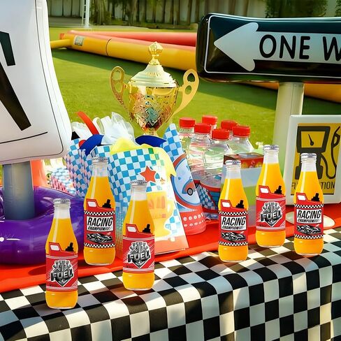 24 قطعة من ملصقات زجاجات المياه لعلب وقود سيارات السباق لتزيين حفلات السباق in Kuwait