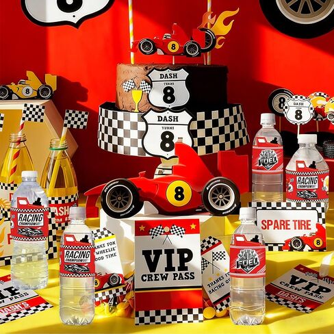 24 قطعة من ملصقات زجاجات المياه لعلب وقود سيارات السباق لتزيين حفلات السباق in Kuwait