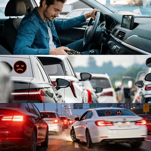 Car Hand Light with Remote, LED Hand Gesture Light for Car Window, Visual Driver Communication Signal with High-Power LEDs, 8 Expressions 6 Modes, Non-Verbal Safety Indicator for Daily Driving in Saudi Arabia