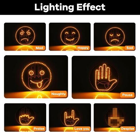 Car Hand Light with Remote, LED Hand Gesture Light for Car Window, Visual Driver Communication Signal with High-Power LEDs, 8 Expressions 6 Modes, Non-Verbal Safety Indicator for Daily Driving in Saudi Arabia