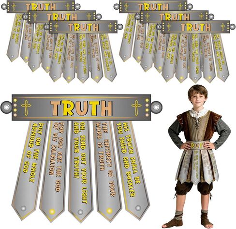 6 Pcs Armor of God Crafts Kit Belt 20inch DIY Belts for Kids Christian Bible Religious Sunday School Crafts with Elastic Ropes for Home School Classroom Activity Party Decoration in Kuwait