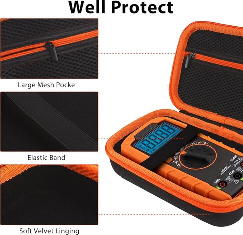 حافظة صلبة متعددة العدادات لجهاز Klein Tools MM400 / MM325 / MM300، متوافقة مع مجموعة الاختبار الكهربائية 69149P من Klein Tools، صندوق تخزين واقي محمول (الجراب فقط) in Kuwait