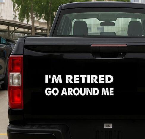 ملصق مغناطيس مضحك مقاس 11x3 بوصة - ملصق ممتص للصدمات I'm Retired GOaround ME - مغناطيس ممتص للصدمات I'm Retired GOaround ME - مركبة، ثلاجة، سيارة، شاحنة، in Saudi Arabia