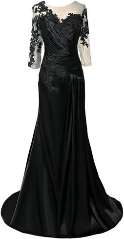 2023 Mother of The Bride Dresses Appliques Beaded Long Sleeve Formal Dress Evening Gowns Women in Kuwait