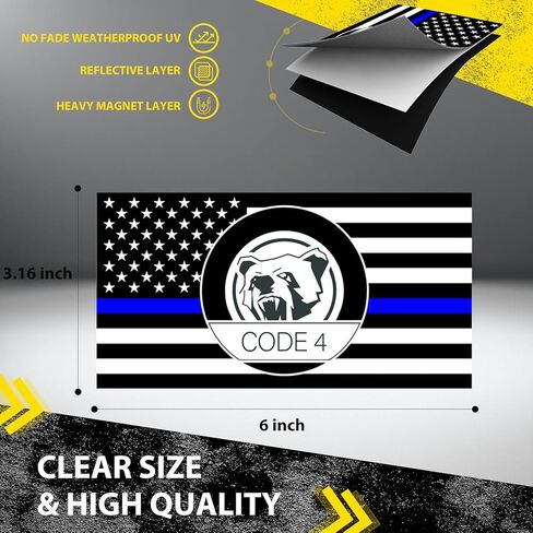 رمز مغناطيسي رفيع باللون الأزرق 4، مغناطيس سيارة Blue Lives Matter للشاحنة، وسيارات الدفع الرباعي، وصندوق البريد، والثلاجة | أظهر دعمك لإنفاذ القانون باستخدام رمز الرمز 4 (D قطعتان) in Saudi Arabia