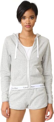 Calvin Klein Women's Modern Cotton Full Zip Hoodie Top in Kuwait